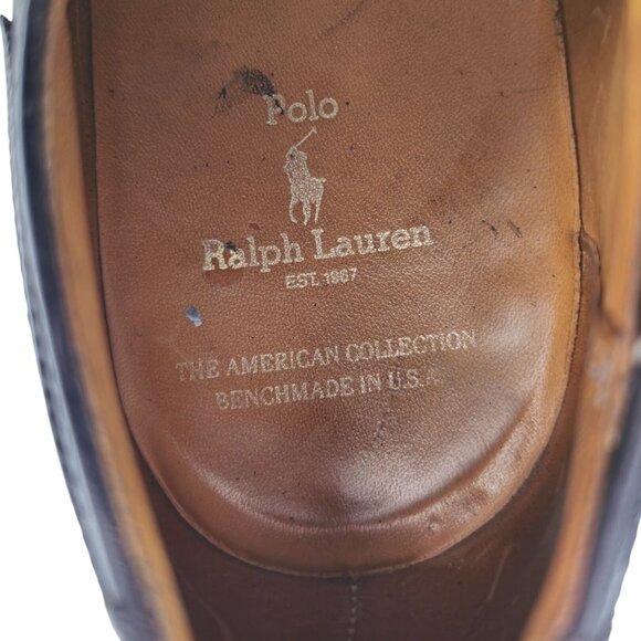 Polo Ralph Lauren Benchmade Italy Mens size 13 Black Leather Dress Shoes Oxfords - Picture 10 of 11